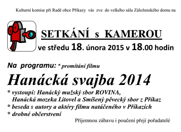 plakát Příkazy 18.2.2015 Promítání svajby