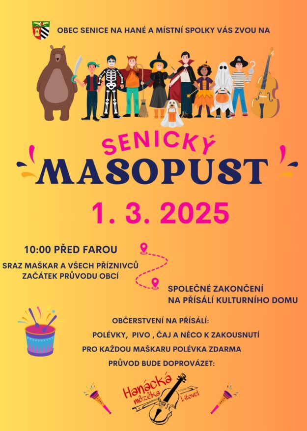 Masopust Senice plakát 1.3.2025